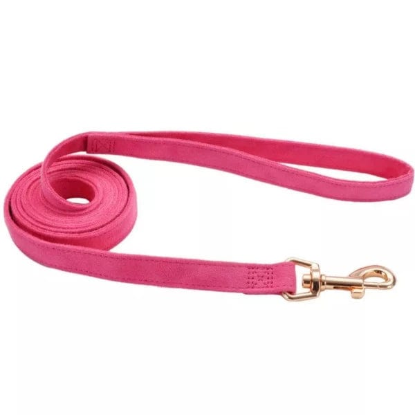 Fashionable Coastal Microfiber Dog Leash with Rose Gold Hardware