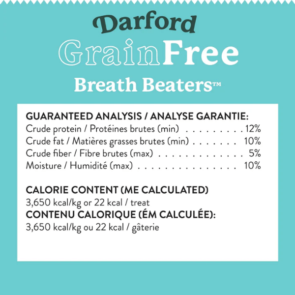 Darford Grain-Free, All-Natural Oven-Baked Dog Treats - Breath Beaters with Real Chicken