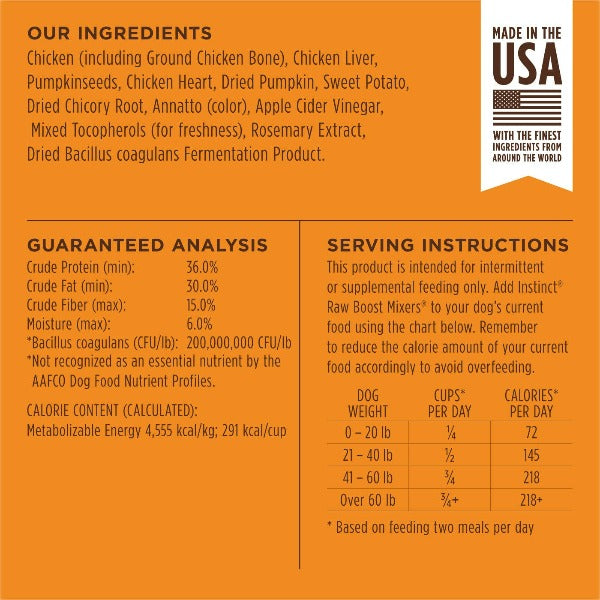Instinct Raw Boost Gut - Health Freeze - Dried Dog Food Topper