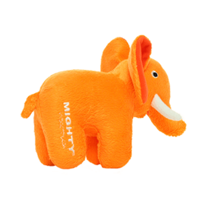 Tuffy Mighty Safari Junior Orange Elephant Soft and Durable Dog Chew Toy for Small to Medium Dogs