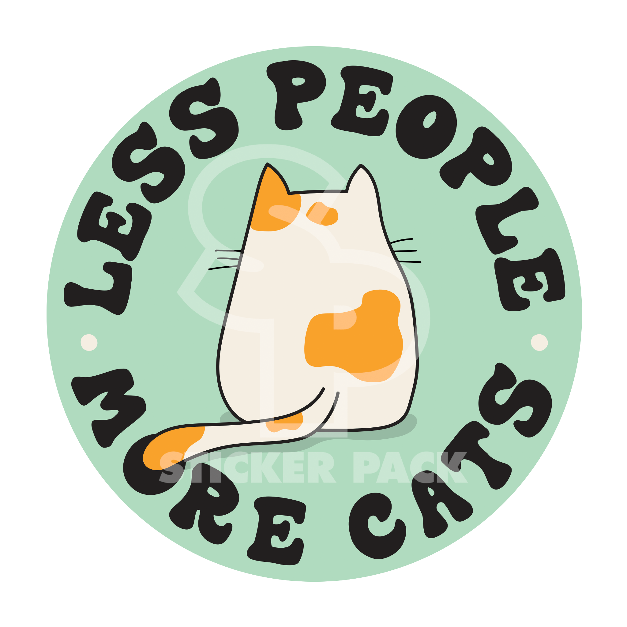 Matte Finish Cat Sayings Sticker Pack - Prioritize Cats Over People