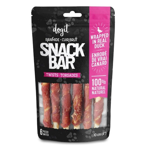 Dogit All - Natural Duck - Wrapped Snack Bar Twists Dog Treats