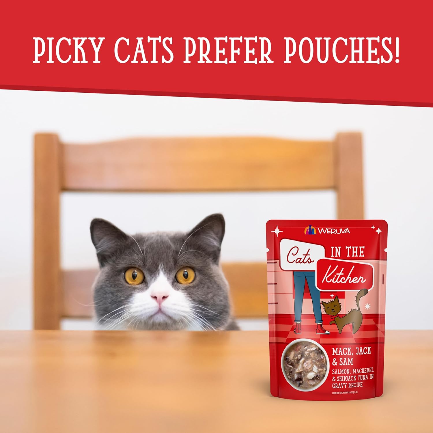 Cats in the Kitchen: Mack, Jack & Sam Pouch - Premium Wild - Caught Cat Food