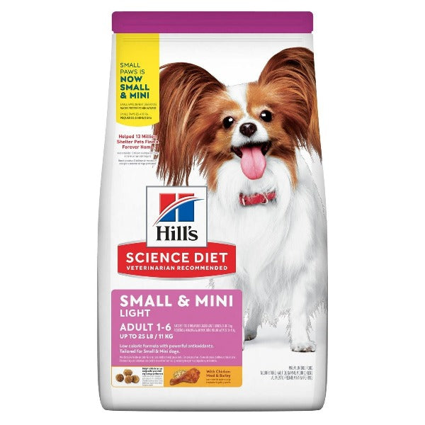 Hill's Science Diet Dry Dog Food for Adult Light Small & Mini Breeds with Chicken Meal & Barley, 4.5lb Bag