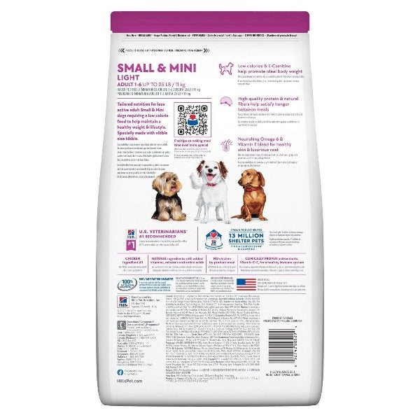 Hill's Science Diet Dry Dog Food for Adult Light Small & Mini Breeds with Chicken Meal & Barley, 4.5lb Bag