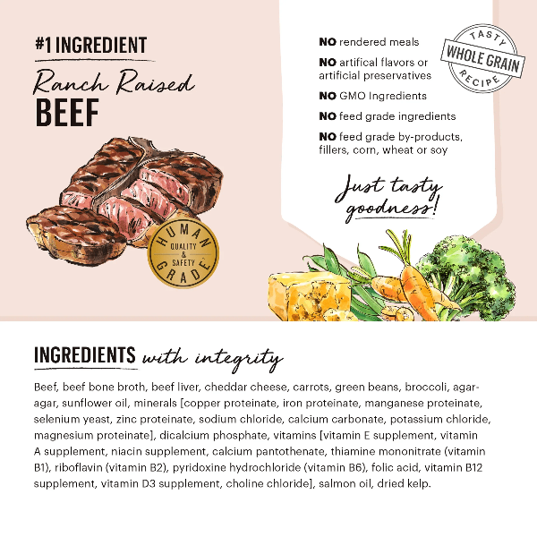 The Honest Kitchen Butcher Block Pate: Delectable Wet Dog Food with Beef, Cheddar, and Fresh Farm Veggies