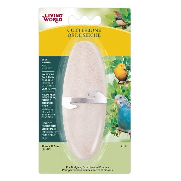 Living World Natural Cuttlebone with Metal Holder for Pet Birds