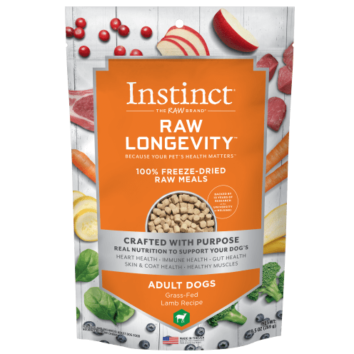 100% Freeze - Dried Instinct Raw Longevity Lamb Recipe Dog Food, 9.5 oz