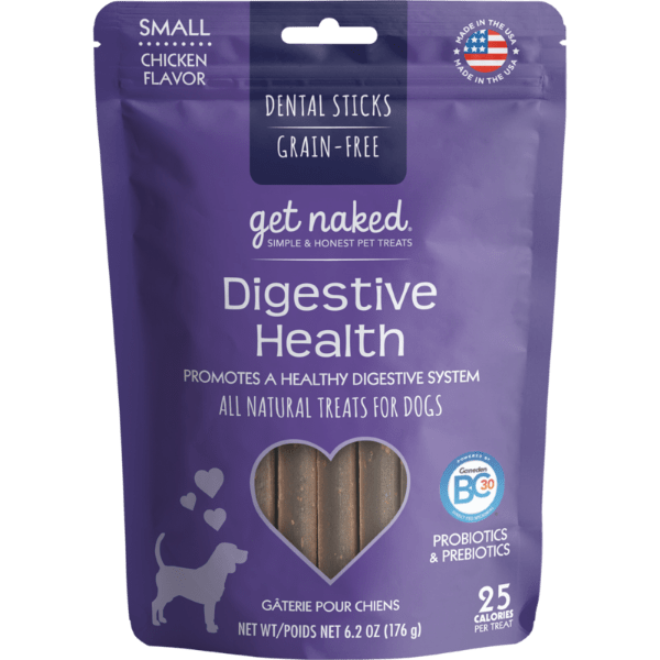 Get Naked Brand Dog Dental Chew Sticks for Digestive Health Maintenance