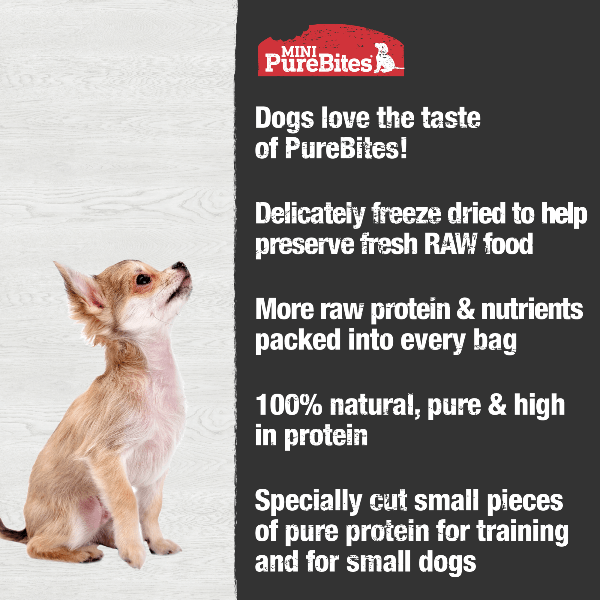 PureBites Freeze - Dried Mini - Sized Chicken Breast Dog Treats for Training, 60g Package
