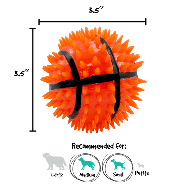 Gnawsome Medium-Sized Squeaky & Glowing Basketball for Dogs