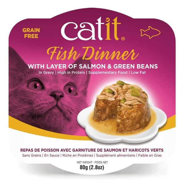 Catit Premium Wet Cat Food - Fish Dinner Featuring Salmon and Green Beans