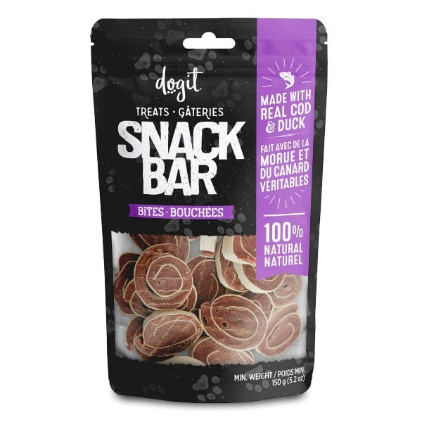 Dogit Premium Dog Treats - Snack Bar Bites with Cod and Duck