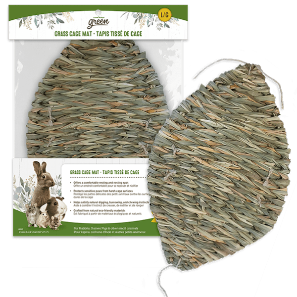 Living World All - Natural Hand - Woven Green Grass Cage Mat for Small Pets