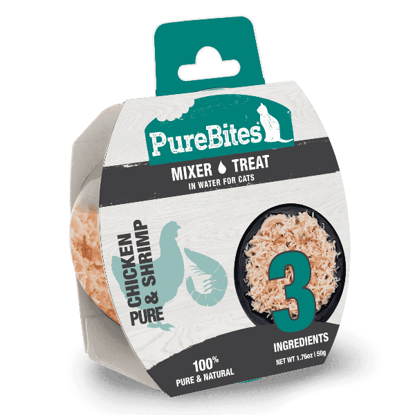PureBites Premium Mixers for Cats: Delectable Chicken Breast and Wild-Caught Shrimp Blends