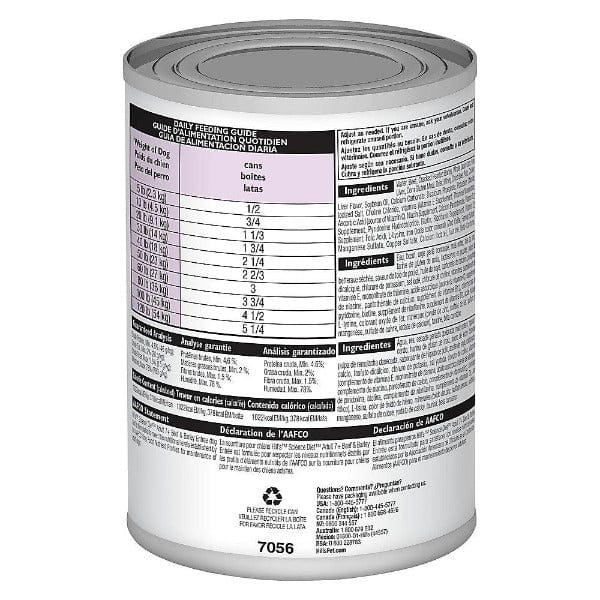 Hill's Science Diet Canned Dog Food for Adult Dogs 7+ - 13oz Beef & Barley Entree