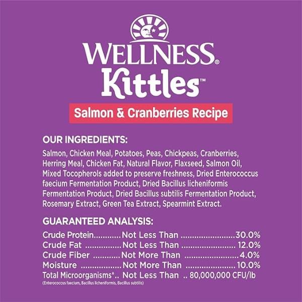 Wellness Kittles Premium Grain - Free Natural Salmon and Cranberries Flavored Cat Treats