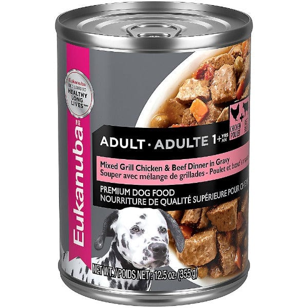 Eukanuba Premium Canned Dog Food - Adult Mixed Grill with Chicken & Beef Dinner in Gravy
