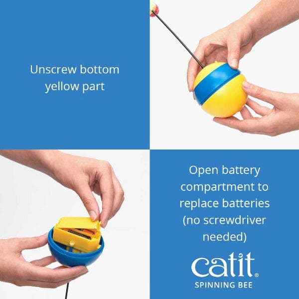 Catit Interactive Spinning Bee Toy for Cats with Laser and Treat Dispensing Function