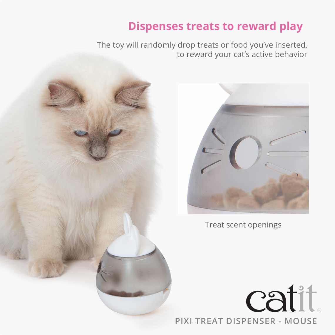 Catit PIXI Interactive Treat Dispensing Toy for Cats, Available in Two Adorable Styles