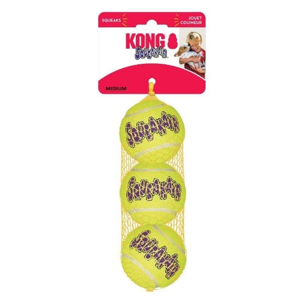 KONG SqueakAir Balls - Premium Dog Fetch Toy Combining Tennis Ball and Squeaker