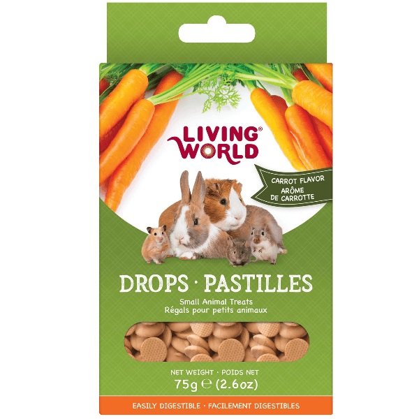 Living World Small Animal Treats - Delicious Carrot Flavour Drops
