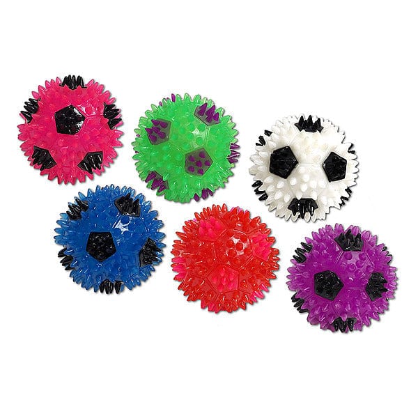 Gnawsome Small Interactive Squeaking and Flashing Light Soccer Ball Toy for Canines