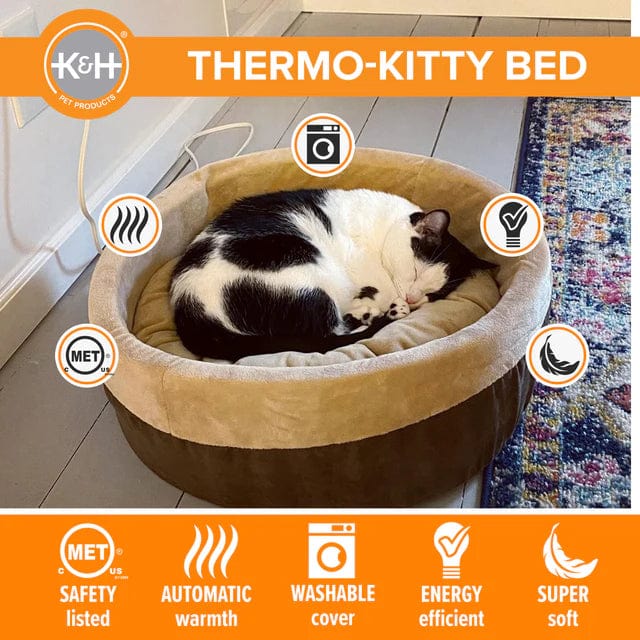 K&H Thermo-Kitty Electrically Heated Bed for Cats - Available in Two Different Sizes