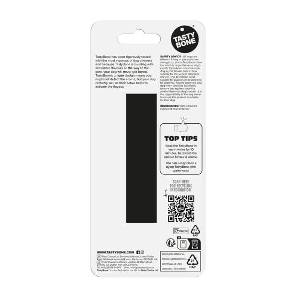 Delicious TastyBone Nylon Dog Chew Bone with Peanut Butter Flavour