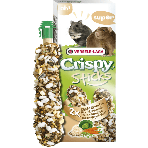 Versele-Laga Oven-Baked Crispy Snack Sticks for Hamsters and Rats with Rice and Vegetable Flavor