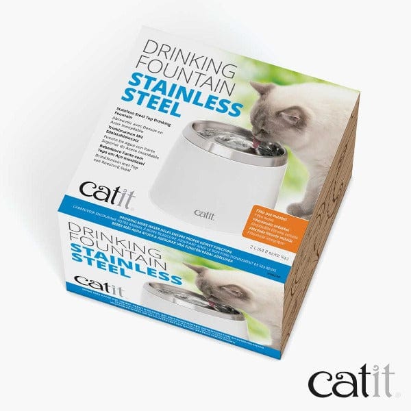 Upgraded Catit Stainless Steel Cat Drinking Fountain with Large Capacity