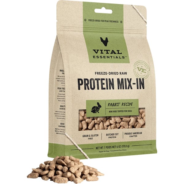 Vital Essentials High - Quality Freeze - Dried Raw Protein Mix - In Dog Food Topper with Rabbit Recipe