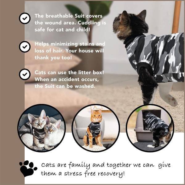Soft and Comfortable Suitical Recovery Suit for Feline Friends