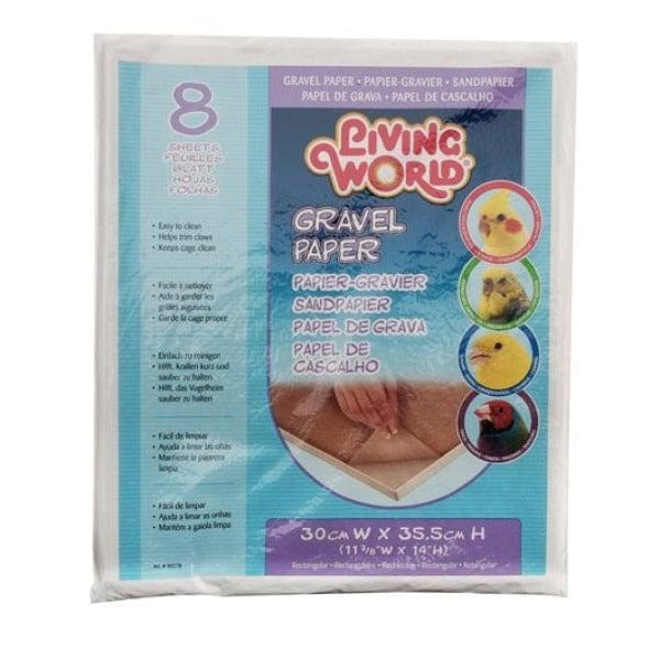 Living World Custom-Cut Gravel Paper for Small Rectangular Bird Cages