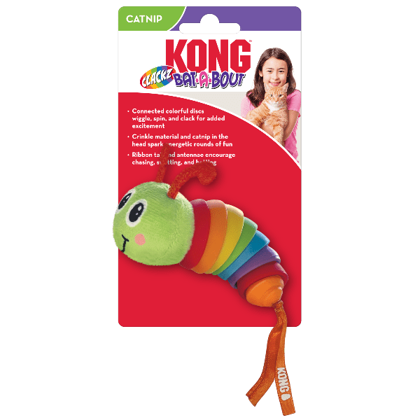 KONG Colorful Clackz Caterpillar Interactive Cat Toy