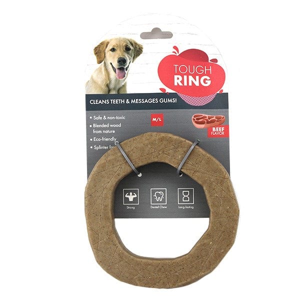 Durable Nylon - Wood Blend Tough Ring Chew Toys for Good Dogs