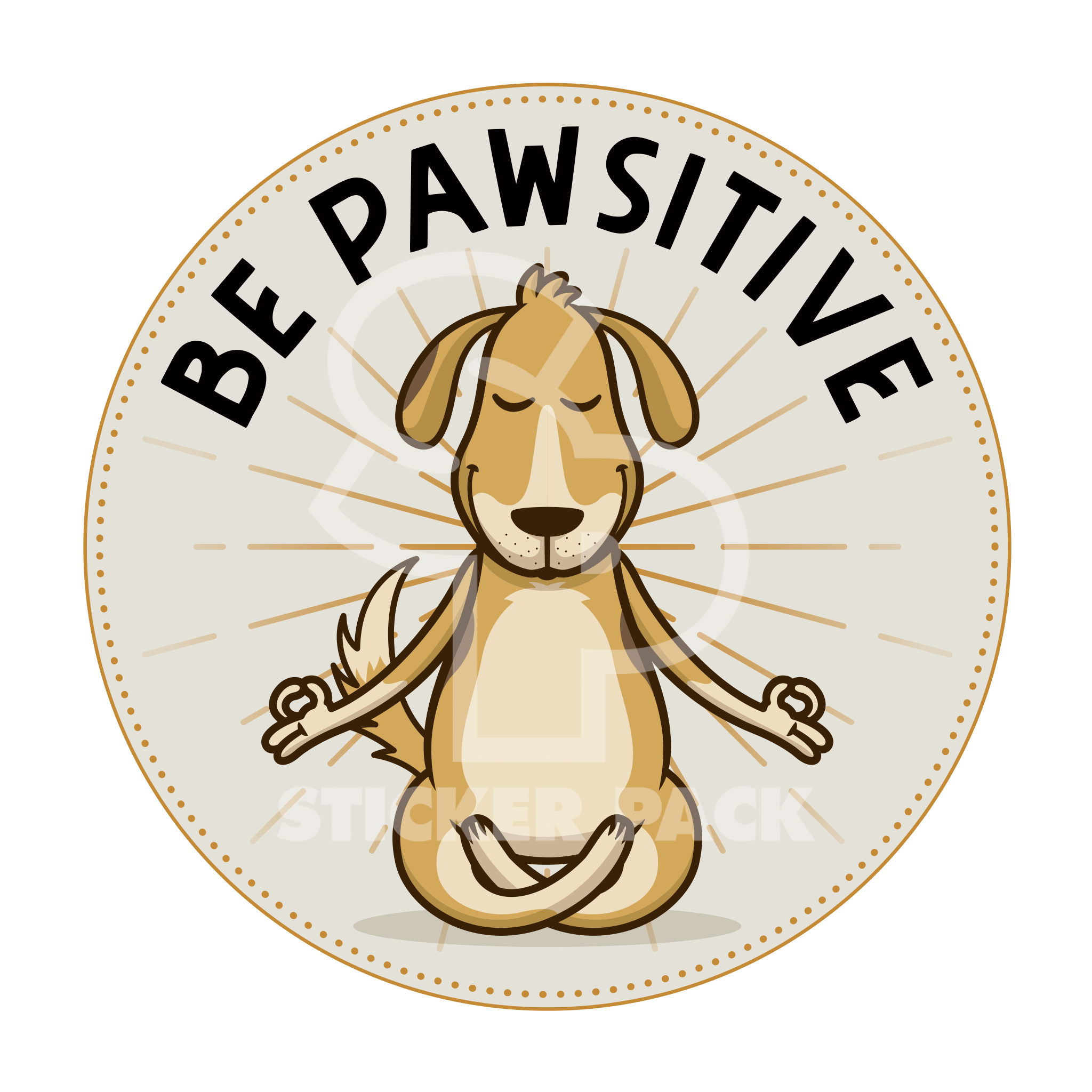 Large Matte Finish Dog Sayings Sticker Pack - Stay Positive