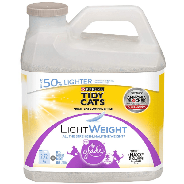 Tidy Cats Lightweight Cat Litter with Glade's Clean Blossoms Scent, 2.72kg