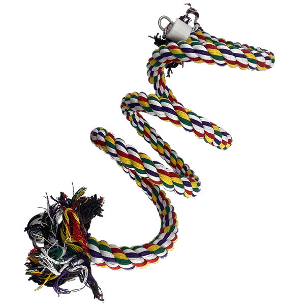 Colorful Flexible Bungee Rope Perches with Bell for Birds