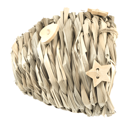 Safe and Versatile Moss Hollow Play and Chew Nest for Small Pets
