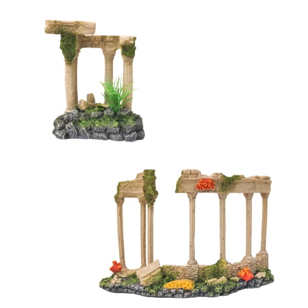 Fish Gear Decorative Sunken Ruins Ornament for Aquariums and Reptile Terrariums