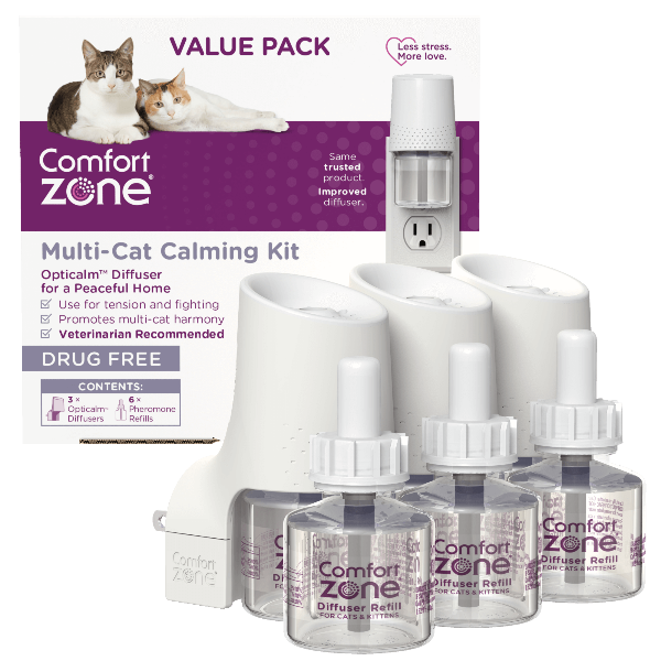 Comfort Zone Multi-Cat Pheromone Diffuser Kit for Peaceful Feline Coexistence