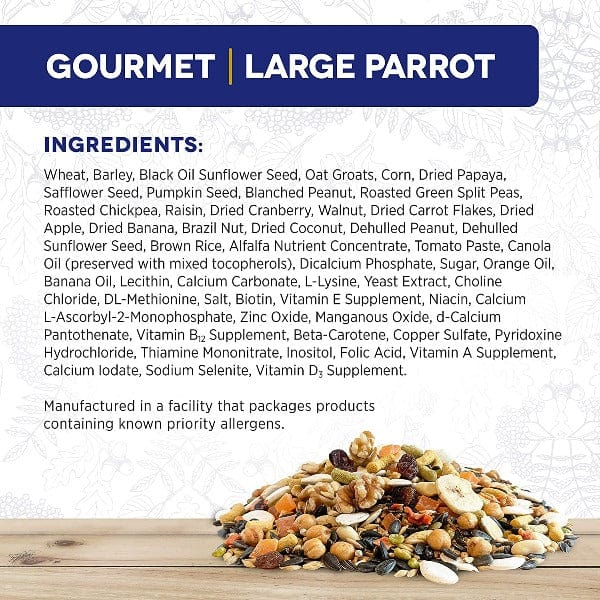 HARI Gourmet High - Quality Seed, Fruit, Vegetable, and Nut Mix Specially Designed for Large Parrots