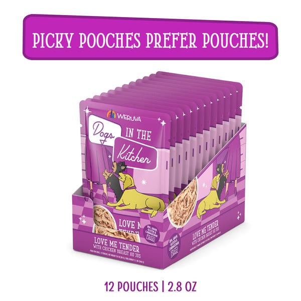 Delicious Love Me Tender Pouch Dog Food for Dogs Who Love the Kitchen