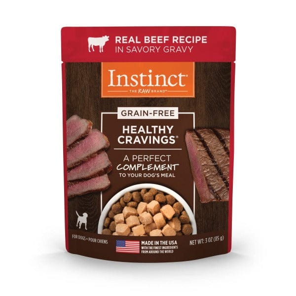 Instinct Healthy Cravings Grain - Free Dog Food Pouch with Real Grass - Fed Beef Recipe