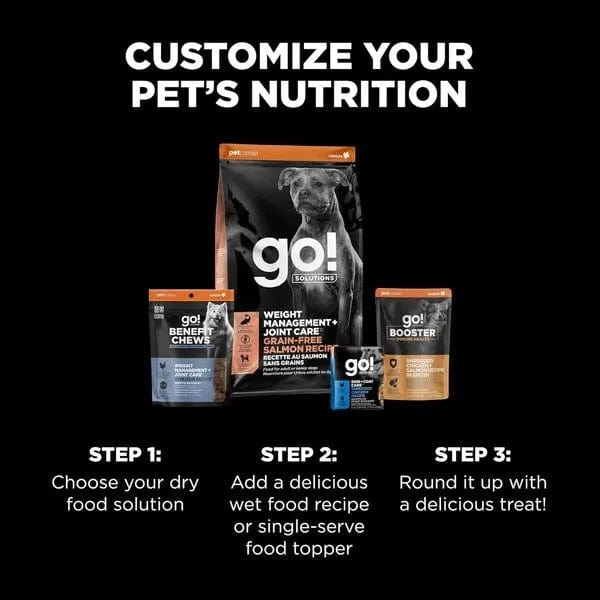 Go! Solutions Grain-Free Salmon Recipe Dry Dog Food for Weight Management and Joint Care