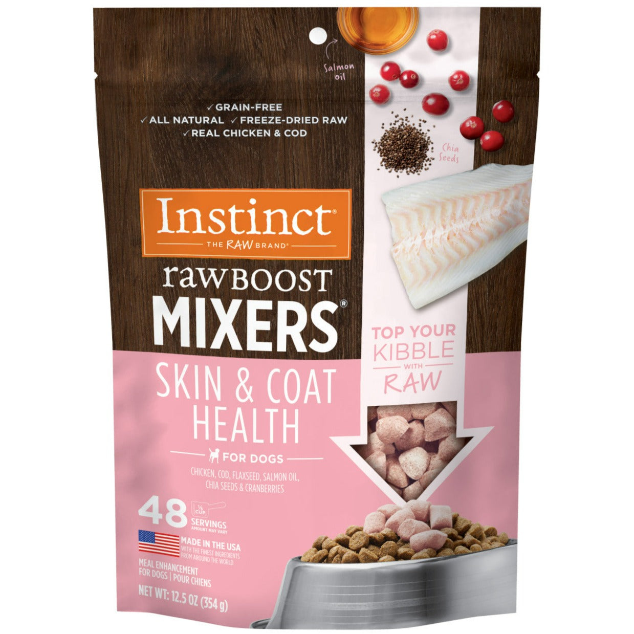 Instinct Raw Boost Mixers Dog Food Topper for Optimal Skin and Coat Health