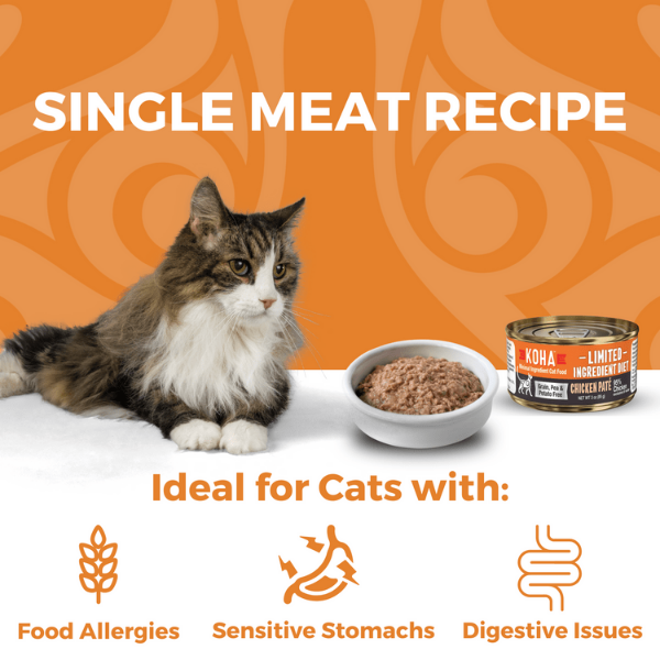 KOHA Canned Chicken Pate Cat Food - Ideal for Cats with Dietary Sensitivities
