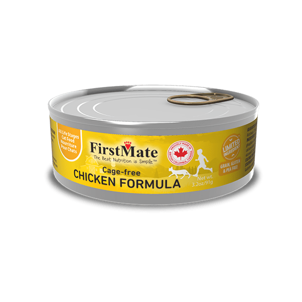 Premium FirstMate Cage-free Chicken Canned Formula Cat Food for Healthy Felines