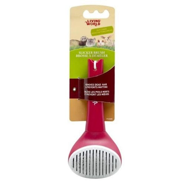 Living World Automatic Self - Cleaning Slicker Brush for Grooming Small Animals like Rabbits, Guinea Pigs, Ferrets and Chinchillas